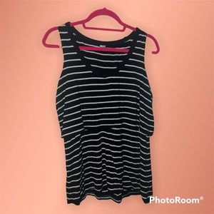 Nursing Tank, Medium, black & white stripes, EUC